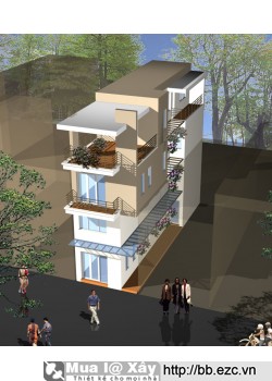 Nhà ống / nhà phố 3.3 (4.5)x15(9+6)m chia 2 hộ (3,5 tầng - 5 phòng ngủ)
